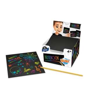 Caiet de colorat Scratch and Reveal Color Notebook de la Buki France, 150 de carduri colorate, include stilou din lemn, pentru copiii de 4 ani și mai mari - Seturi de artă și artizanat