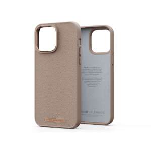 Njord byELEMENTS iPhone 14 Pro Max Pink Sand fabric case, angled view - Phone Case