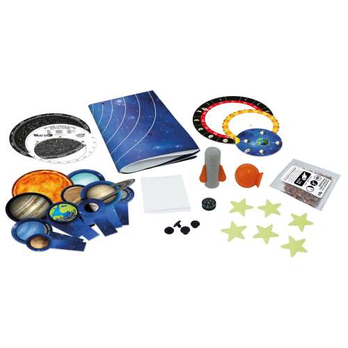 Mini Lab Space Astronomy Kit, includes planets, stars, rocket, compass, and more