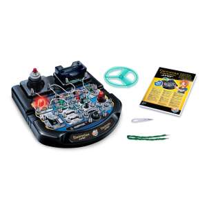 Buki Electronic Junior science kit for kids, featuring a circuit board with various components and wires, allowing for 20 different experiments, including making a propeller spin and creating different sounds - Science & Discovery Toy