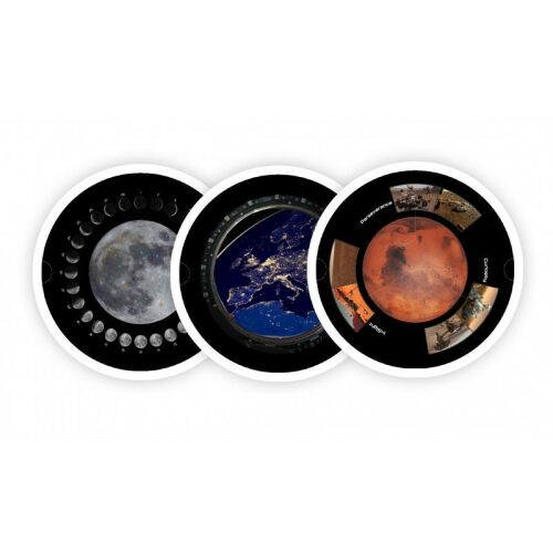 Buki Planetarium HD Replacement Discs: Moon Phases, Earth at Night, Mars Robots