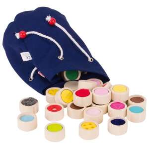 Holz-Memory-Spiel mit 32 Teilen in einer blauen Tasche - Babywalker, Lauflernhilfen und Entwicklungsspiele für Kleinkinder