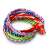 Close-up of colorful glow-in-the-dark friendship bracelets made with the Glow Friendship Bracelets kit