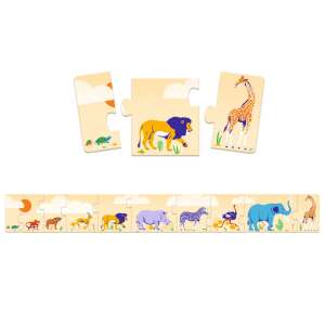 Djeco Petits et Grands puzzle, 10 piece safari animal puzzle, size sorting puzzle for kids, ages 3+ - Baby Puzzle