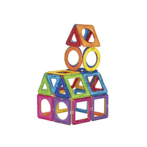 Setul Magformers Basic Plus 30, blocuri magnetice colorate, construirea unei case