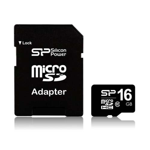 Silicon Power 16GB microSDHC memory card with adapter