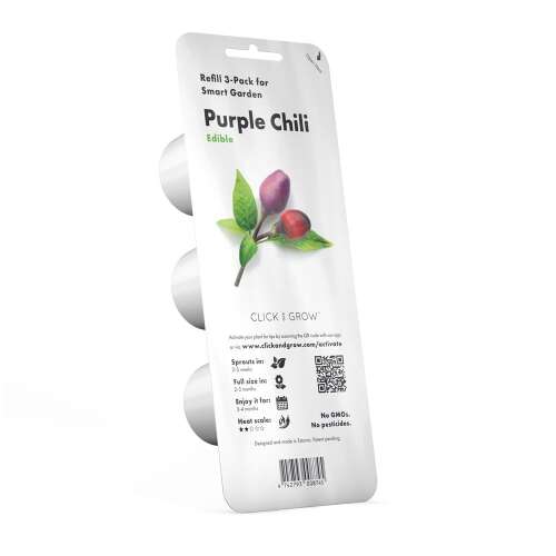 Kapsule na rastliny Click & Grow Purple Chili, 3-balenie, jedlé, pre Smart Garden