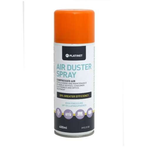 Platinet Air Duster Spray, 400ml, Compressed Air for Cleaning and Maintenance of Mobile Devices, Consumer Electronics and Office Equipment