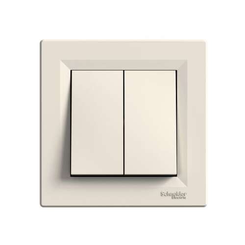 Schneider Electric Asfora Doppellichtschalter in Beige