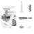 Zelmer ZMM9801B electric meat grinder, white, with sausage stuffer, 3 grinding plates, and accessories