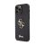 Guess iPhone 13 Pro Max black glitter case with gold 4G logo angled view