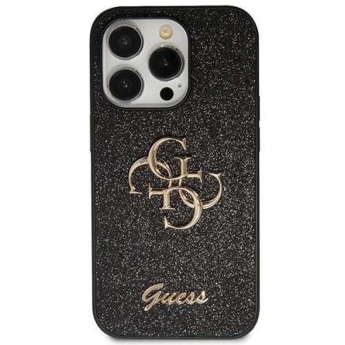 Guess iPhone 13 Pro Max black glitter case with gold logo