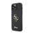 Guess iPhone 13 Pro Max black glitter case with gold 4G logo angled view