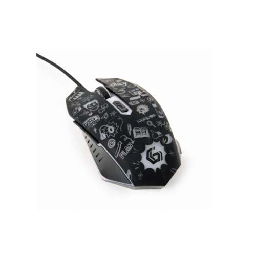 Mouse optic Gembird MUS-6B-GRAFIX-01, negru, cu design doodle