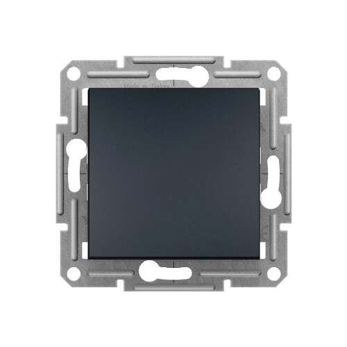 Schneider Asfora single-pole push-button switch with spring-loaded terminals, anthracite