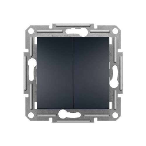 Schneider Asfora anthracite light switch with spring connection, 3 rocker switches