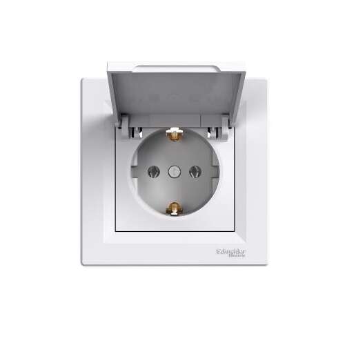 Schneider EPH3100121 ASFORA gniazdo 2P+F z kołpakiem/śrubą/ramką biały