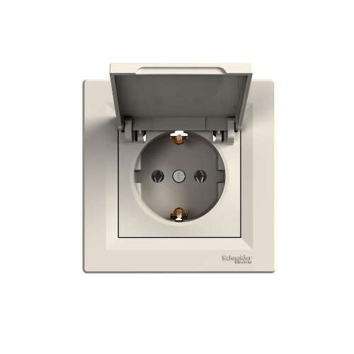Schneider Electric Asfora beige 2P+F Steckdose mit Klappe