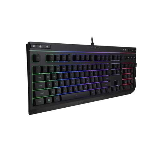 Tastatură de gaming HyperX Alloy Core RGB US, negru, vedere din unghi