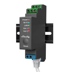 Shelly Pro 2 DIN-sínre szerelhető 2 áramkörös WiFi+LAN okosrelé (ALL-REL-PRO2) 75004229 