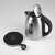 Girmi BL30 kettle with open lid and base, stainless steel