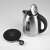 Girmi BL30 kettle with open lid and base, stainless steel