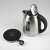Girmi BL30 kettle with open lid and base, stainless steel