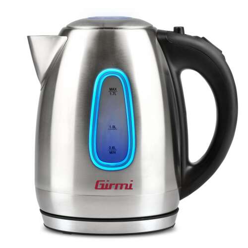 Girmi BL30 electric kettle with blue LED, stainless steel, 1.7L