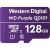 Közelkép a Western Digital Purple 128GB microSD kártyáról