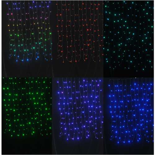 Entac 144 LED Vianočné svetlá, viacfarebné, svetelná clona, s IR diaľkovým ovládaním, IP44