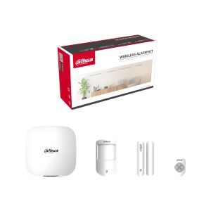Dahua AirShield wireless alarm kit ART-ARC3000H-03-FW2(868) with control panel, motion sensor, door sensor, and remote - Safety