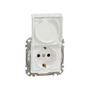 Schneider Electric Sedna Design and Elements SDD211023 white 2P+F socket with flap - Schneider Socket & Outlet