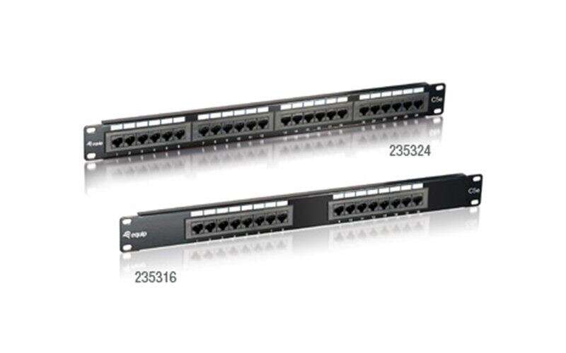 Equip 235324 Cat5e patch panel 24 port 1U fekete