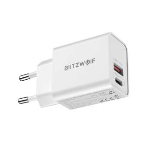 Blitzwolf BW-S20 kettős USB-A és USB-C hálózati töltő, fehér - BlitzWolf