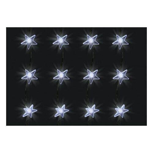 Detaljan prikaz Home KAF LED svjetlosne zavjese sa zvijezdama, hladno bijela, blagdanska rasvjeta