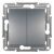 Schneider Asfora steel double light switch, front view