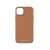 Njord byELEMENTS cognac leather iPhone 14 Plus case, back view