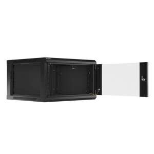 Lanberg 6U Wandmontage Rack Schrank mit Glastür, Offene Ansicht - Netzwerkschränke