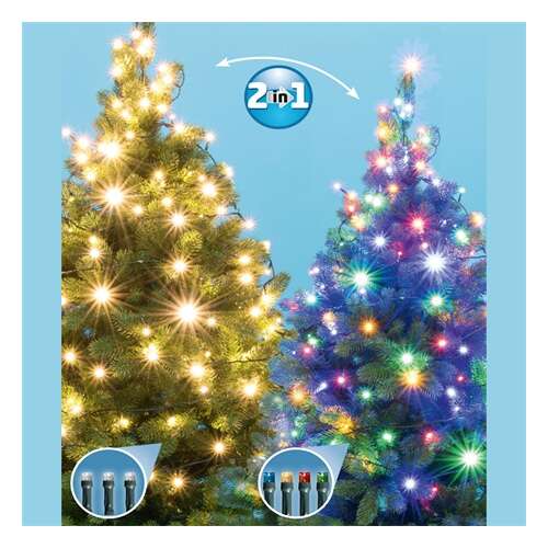 Home by Somogyi LED205/WW/M 2-in-1 LED String Lights on Christmas Trees