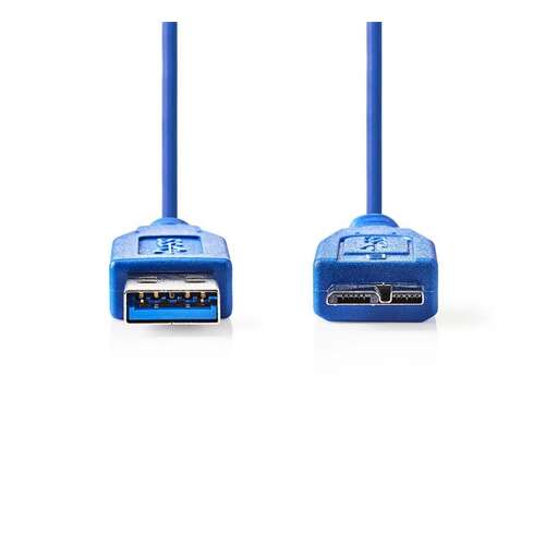 Nedis USB 3.2 Gen 1 cable, USB-A to Micro-B, blue, 1 meter