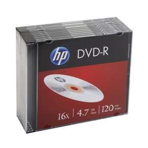 HP DVD-R 4.7GB 16x DVD lemez slim tokos (10db) (DVDH-16V10) 75020154 