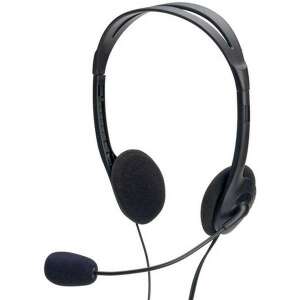 Ednet black wired headset with microphone for PC, home music, video calls, and office use - Digitus