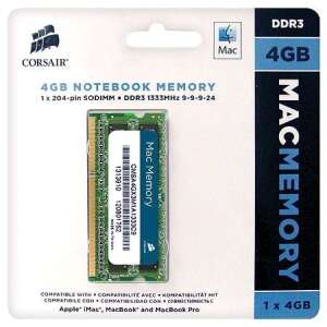 Corsair 4GB 1333MHz DDR3 Mac Notebook RAM, CMSA4GX3M1A1333C9 - Аксесоар за лаптоп