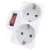 Entac EPAG-2EE-SW 2-socket power adapter with switch, white, angled view