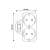 Entac EPAG-2EE-SW 2-socket power adapter with switch, technical drawing