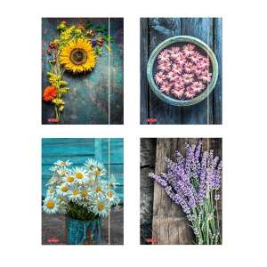 Herlitz Flower A4 gumis mappa 4 különböző virágmintával - Iratrendezés