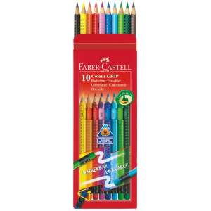 Faber-Castell Grip 2001 set 10 creioane colorate cu gumă de șters, culori asortate, în ambalaj - Creioane colorate