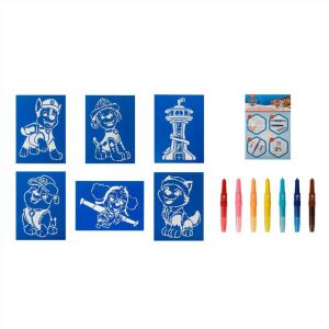 Canenco Paw Patrol Malset mit Schablonen und Sprühmarkern - Musikinstrumente zum Spielen, Zeichentafeln, Schreibtafeln, Schreibwaren-Sets, Kreative Spiele, Maltafeln und Filzstifte
