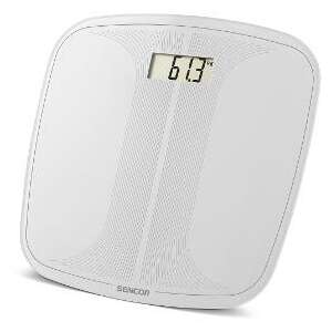 Sencor SBS 2405WH Personenwaage, weiß, digital, gehärtete Glasplattform, 150 kg Kapazität, großes LCD-Display - Personenwaagen