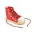 Melissa & Doug Pantof cu șireturi din lemn, pantofi roșii și albi cu șireturi, jucărie preșcolară pentru învățarea legării șireturilor